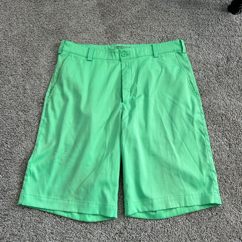 2/$40 Nike golf shorts men’s waist size 33 neon lime green flat front pockets